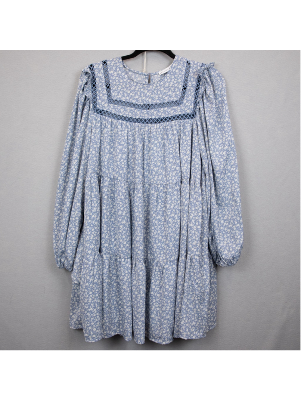 English Factory blue and white floral babydoll shift dress-S
